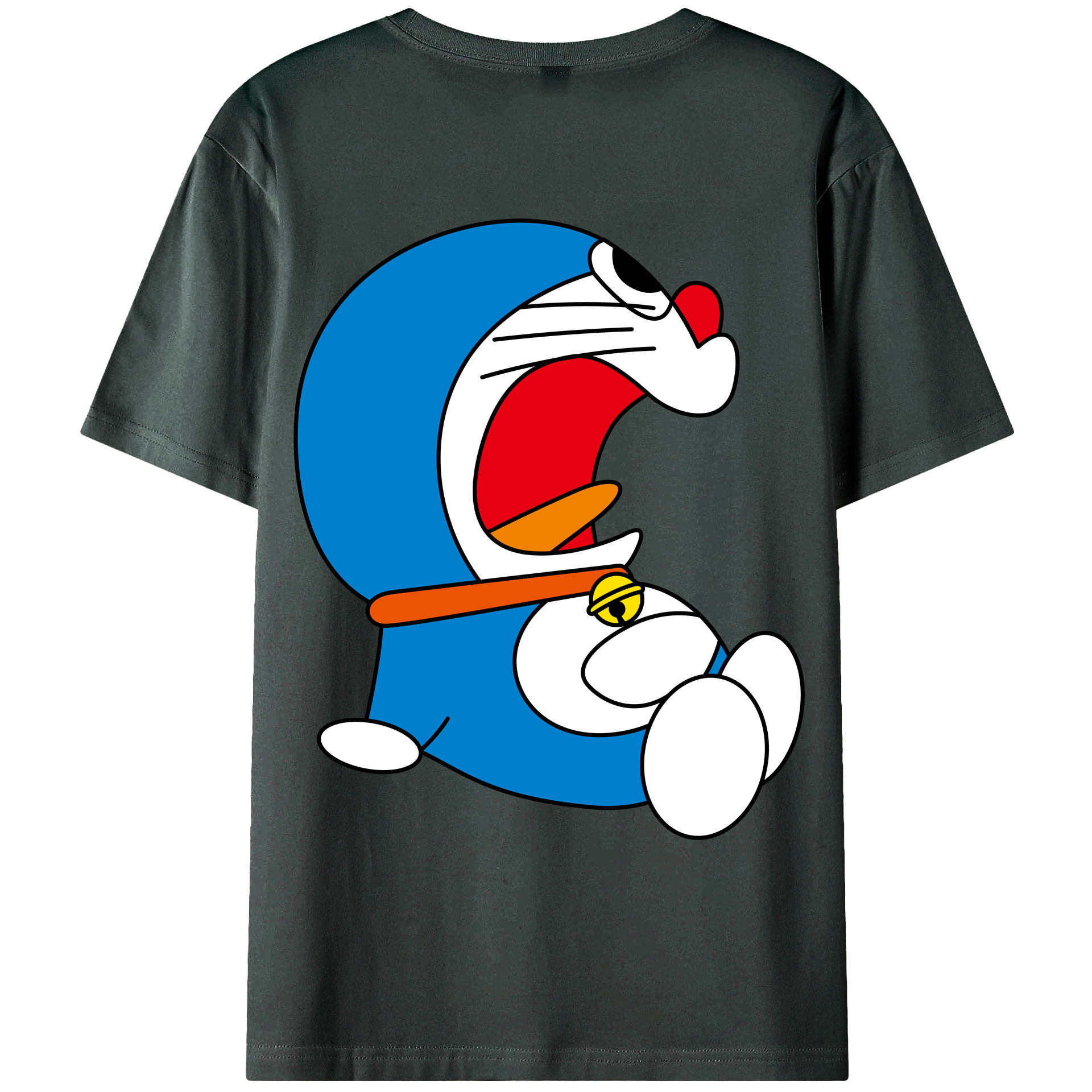 （画像用） ドラえもん Doraemon 綿100％ メンズ半袖Tシャツ（バックプリント） 通気性